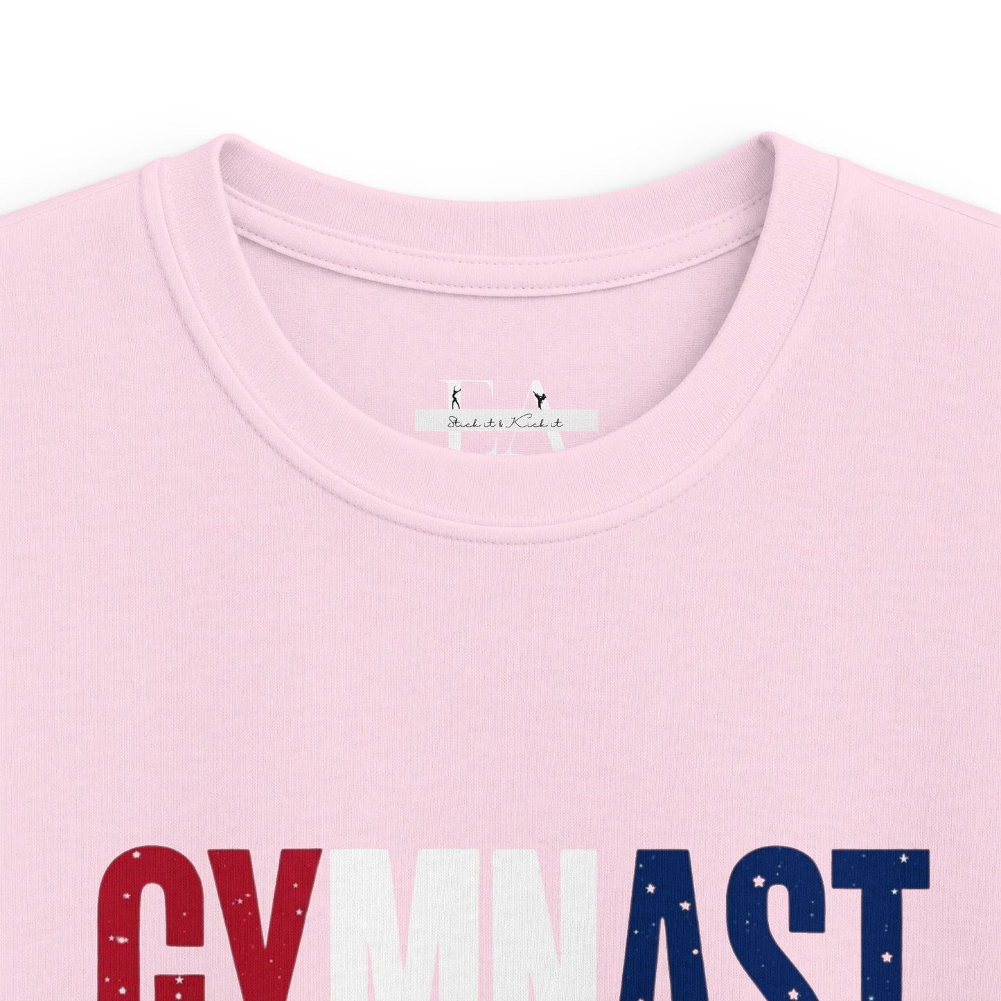 USA Gymnast T‑Shirt — Celebrate 250 Red & Blue Distressed Graphic Tee for Young Gymnasts
