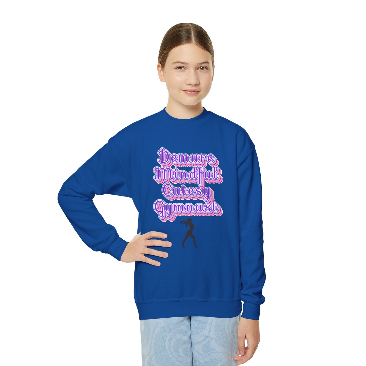 Demure Gymnast Youth Crewneck Sweatshirt