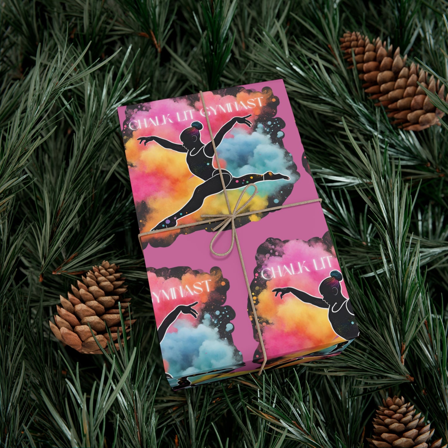 Chalk-Lit Gymnast Gift Wrap Papers