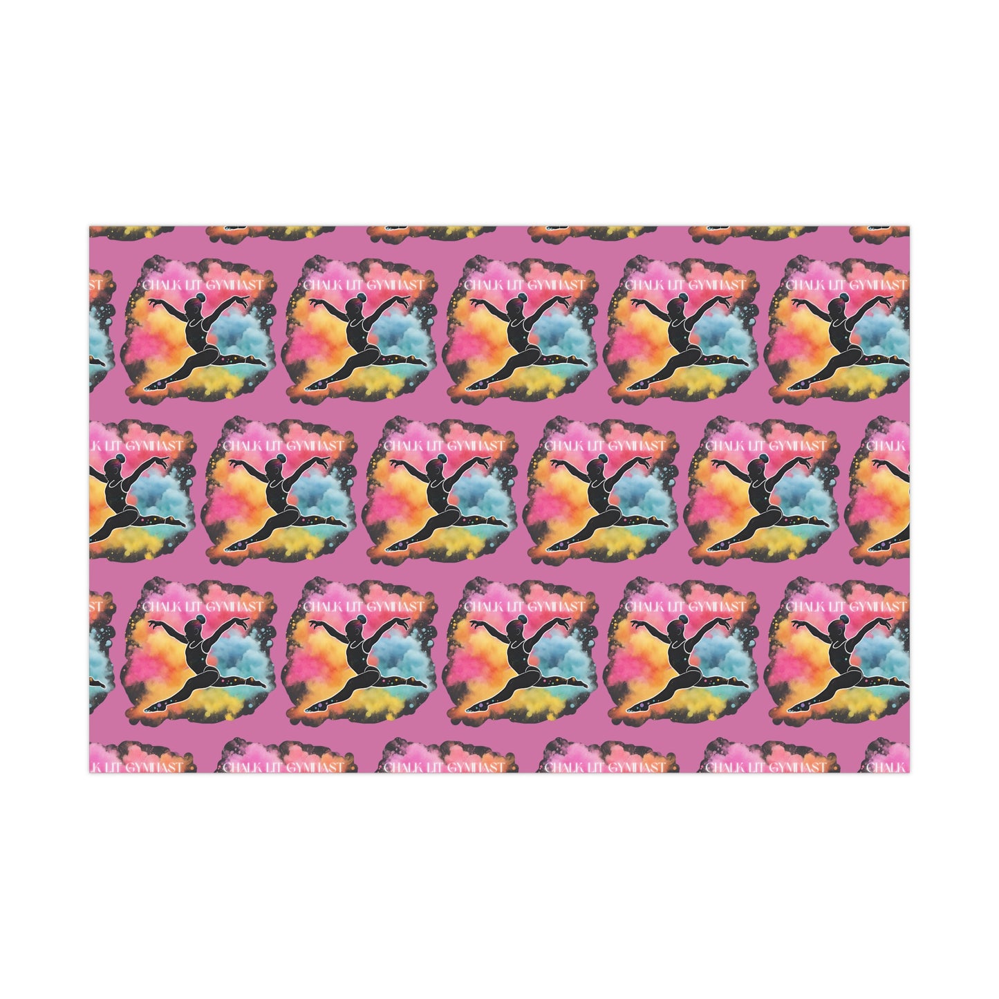 Chalk-Lit Gymnast Gift Wrap Papers