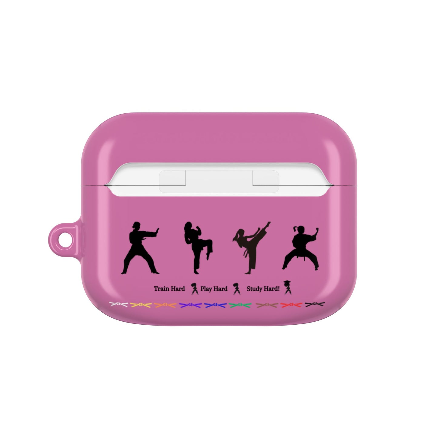 Karate Kid AirPod Case - Train Hard, Play Hard, Study Hard - Cute Pink Protective Cover