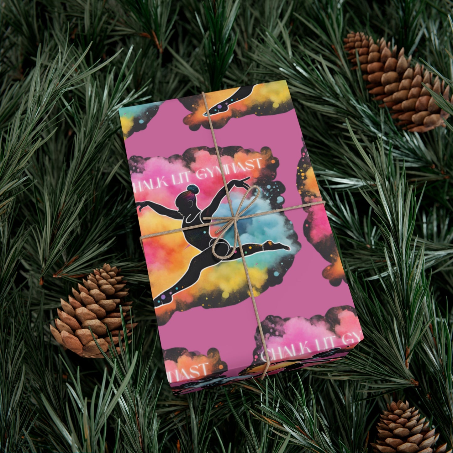 Chalk-Lit Gymnast Gift Wrap Papers