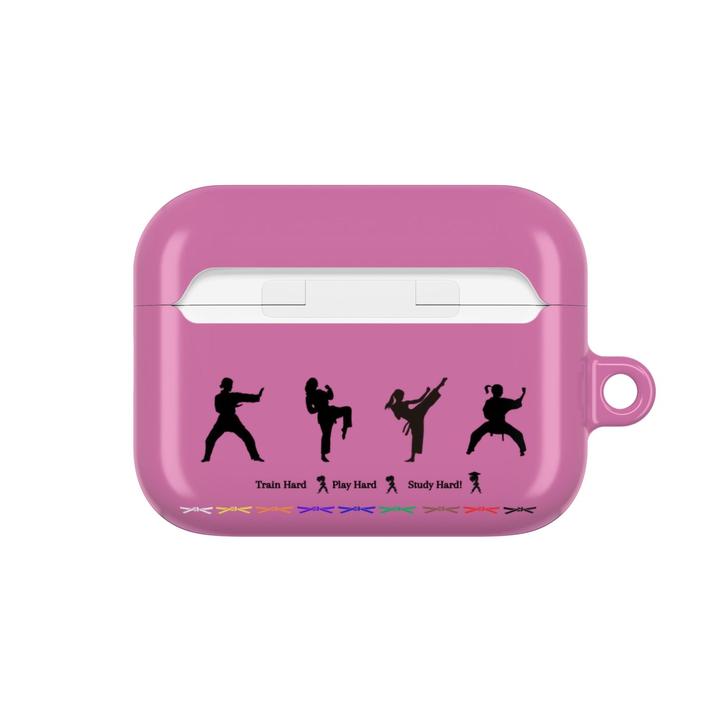 Karate Kid AirPod Case - Train Hard, Play Hard, Study Hard - Cute Pink Protective Cover