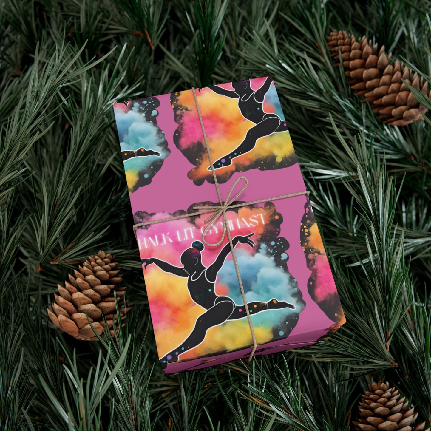 Chalk-Lit Gymnast Gift Wrap Papers