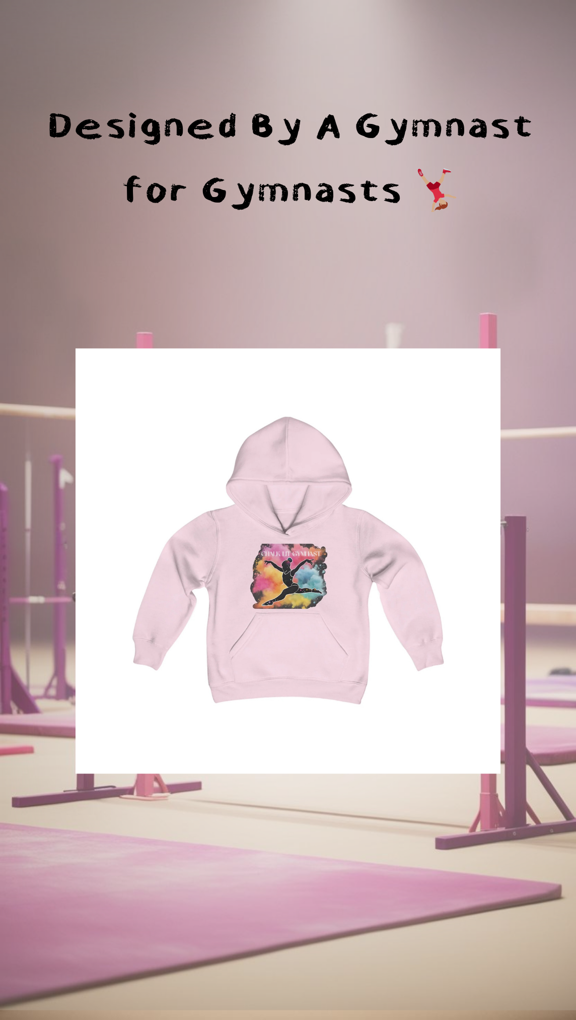 Youth Chalk Lit Gymnast Heavy Blend Hooded Sweatshirt