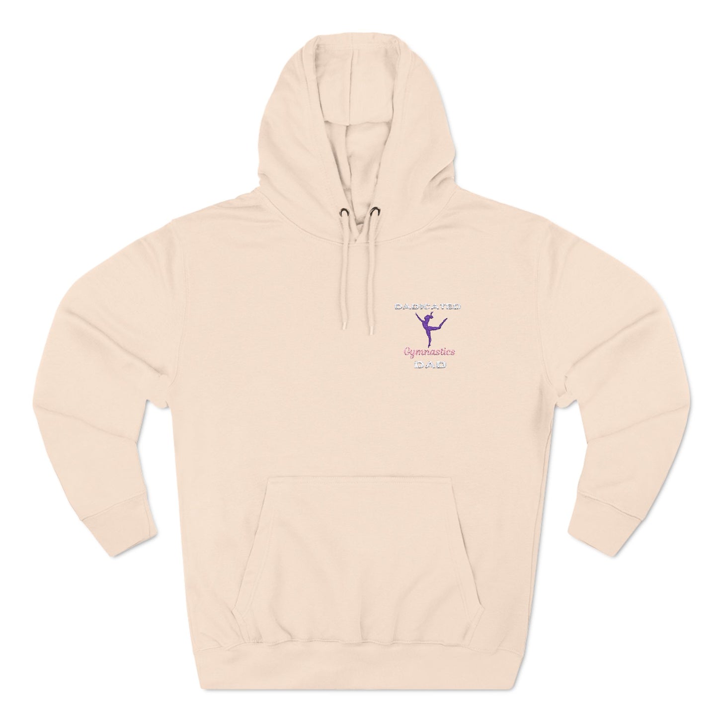 Dadicated Gymnastics Dad EmbrioderedThree-Panel Fleece Hoodie