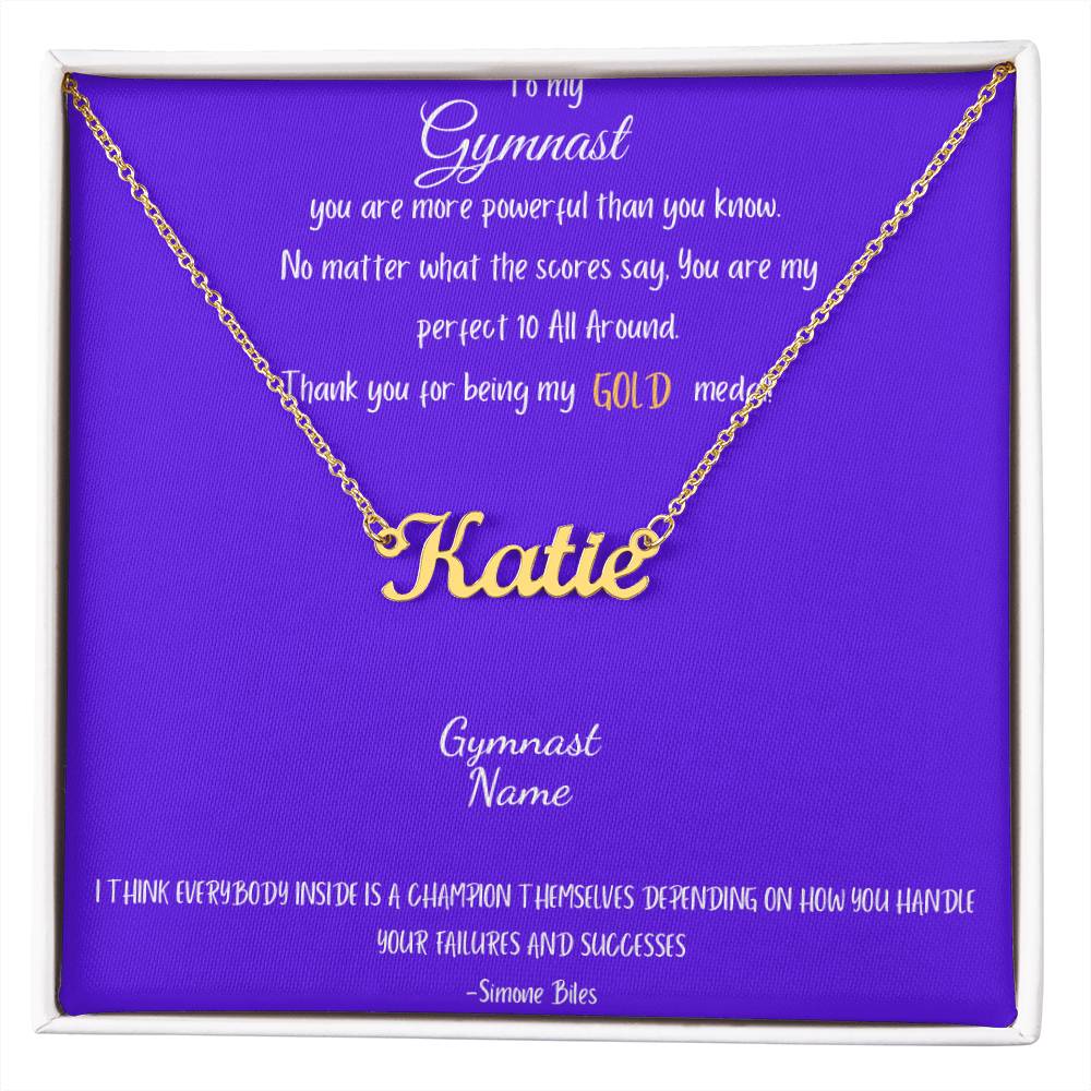 My Gold Medal Gymnast ( Name Necklace)