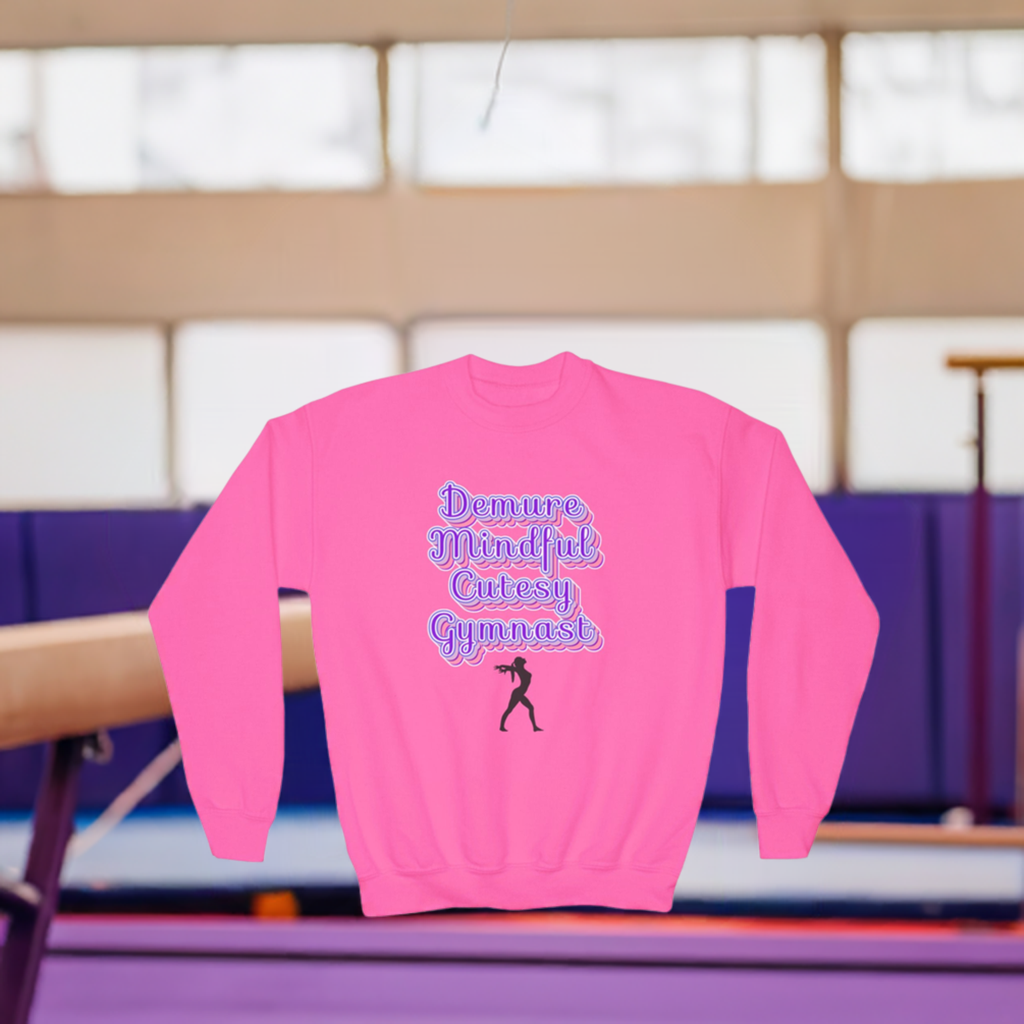 Demure Gymnast Youth Crewneck Sweatshirt