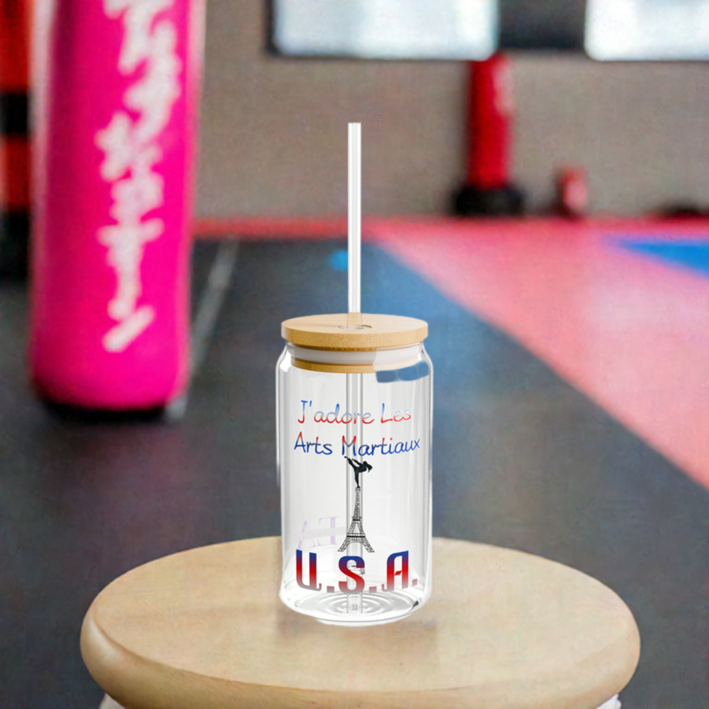 I Love Martial Arts (Paris Olympics Version) Sipper Glass, 16oz