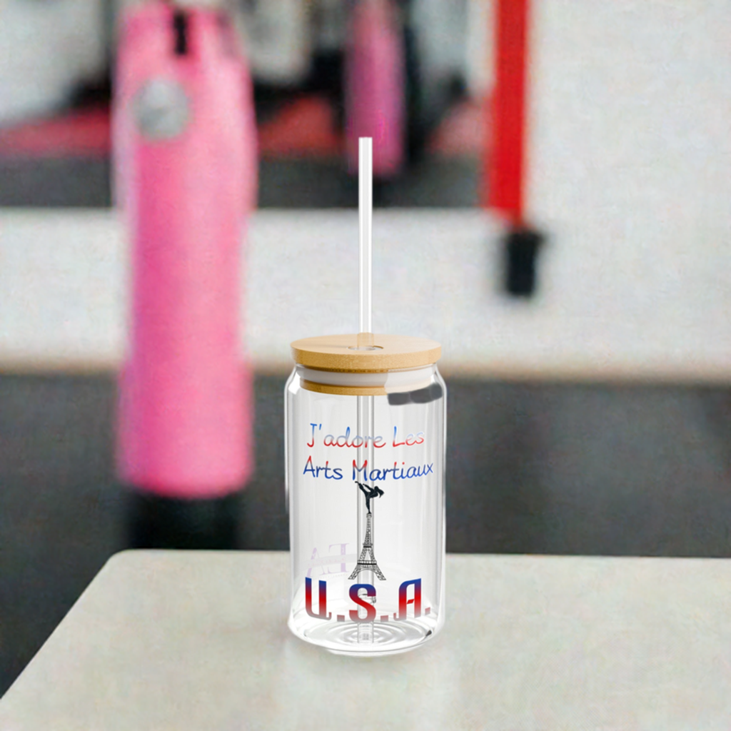 I Love Martial Arts (Paris Olympics Version) Sipper Glass, 16oz