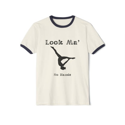 Look Ma Teenager/Adult Unisex Cotton Ringer T-Shirt