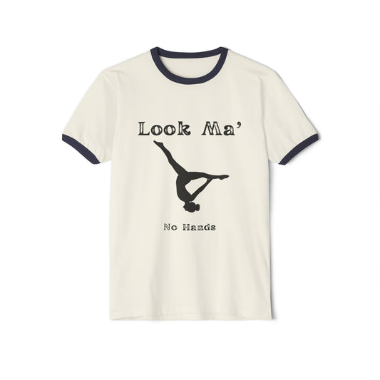 Look Ma Teenager/Adult Unisex Cotton Ringer T-Shirt