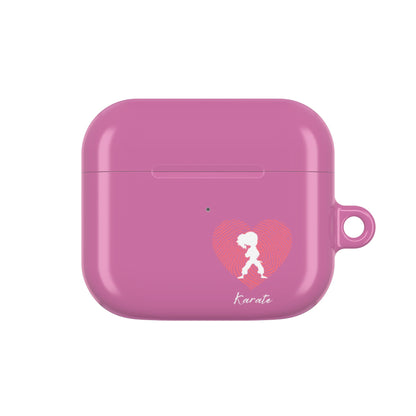 Karate Kid AirPod Case - Train Hard, Play Hard, Study Hard - Cute Pink Protective Cover
