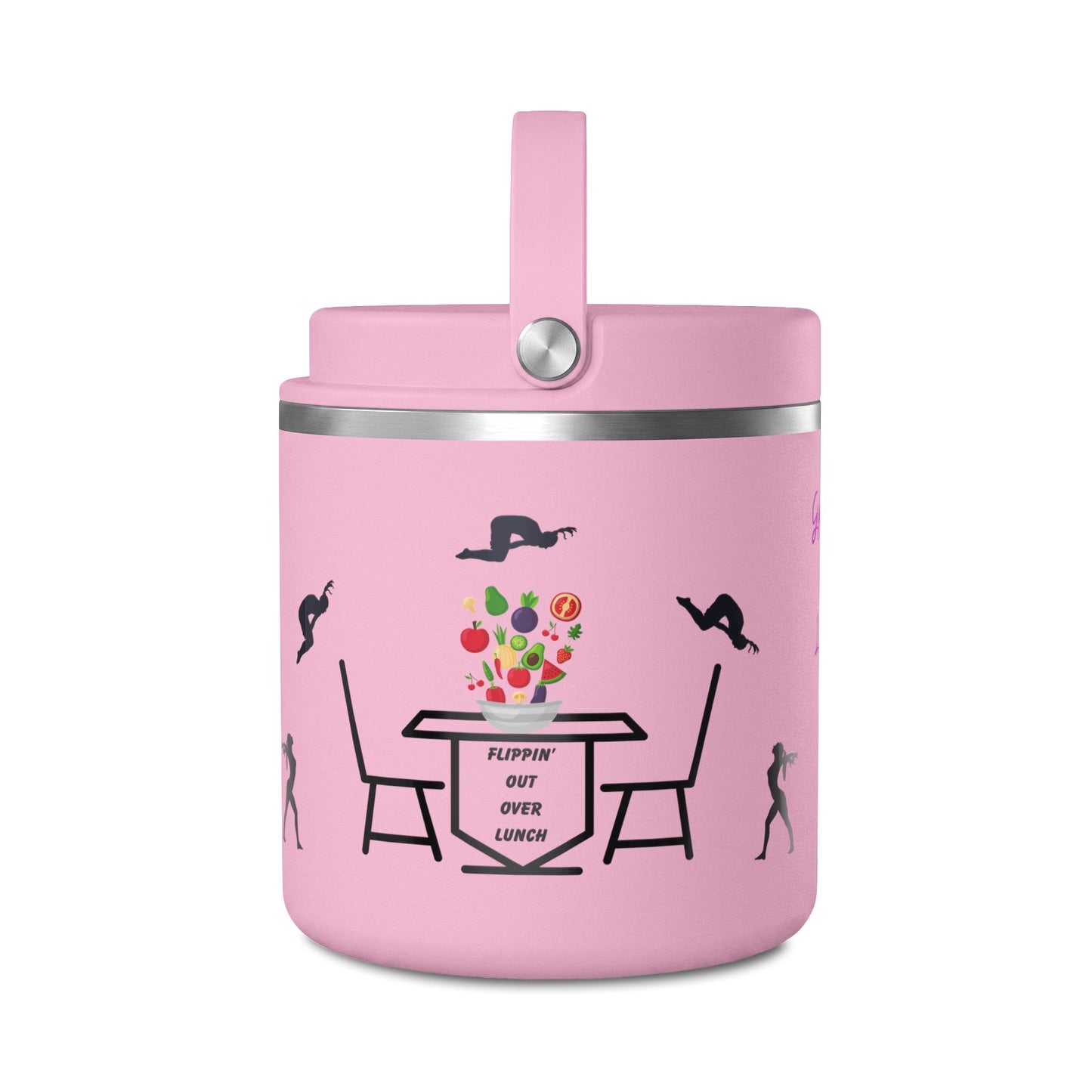 Personalized Gymnast Thermos Food Jar - "Flippin Out Over Lunch" - Insulated 25oz Lunch Thermos - Summer 2026