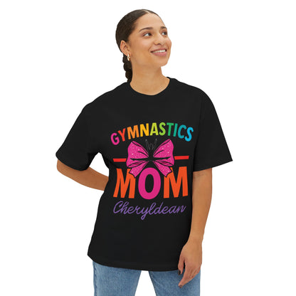 Gymnastics Mom T-Shirt with Bow (Dopamine Aesthetic) — Personalized
