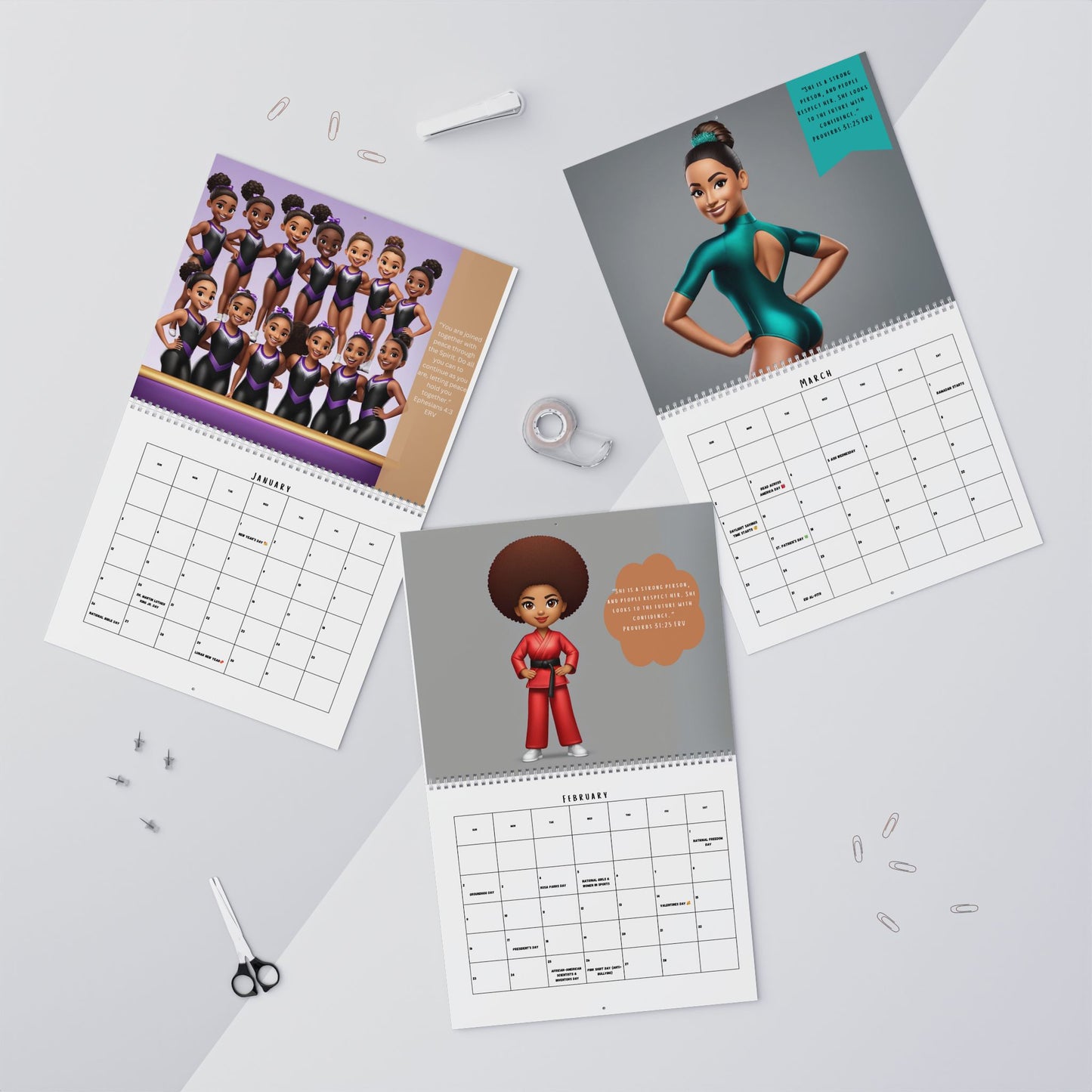 2025 Inspirational Calendar for Young Girls of Color