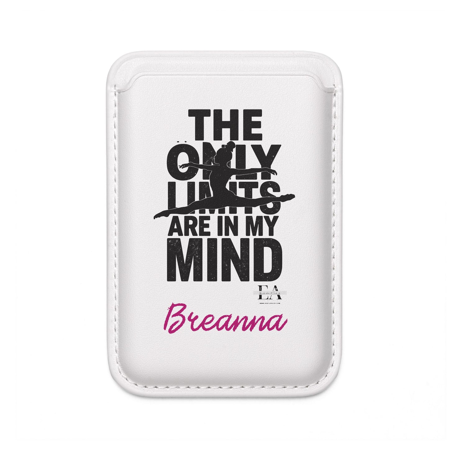 Magsafe Vegan Gymnast Wallet — "The Only Limits Are In My Mind" Personalized Card Holder