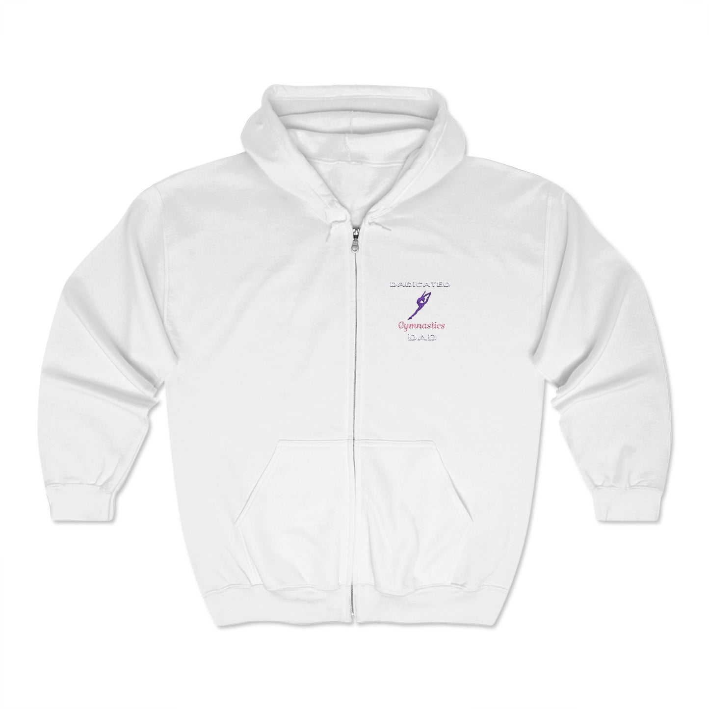DADICATED Gymnastics Dad Unisex Heavy Blend™ Full Zip Hooded Sweatshirt