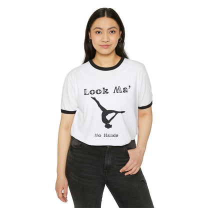 Look Ma Teenager/Adult Unisex Cotton Ringer T-Shirt