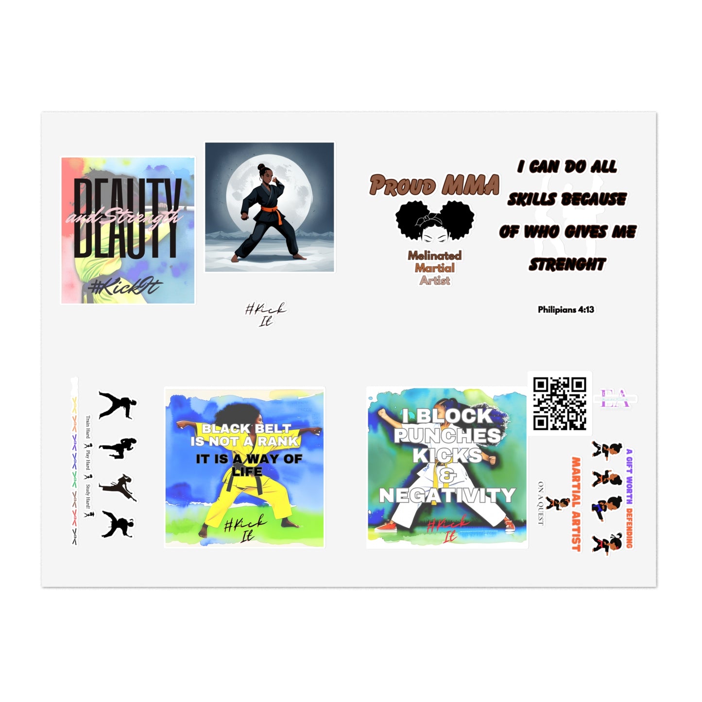 E & A Karate Sticker Sheets