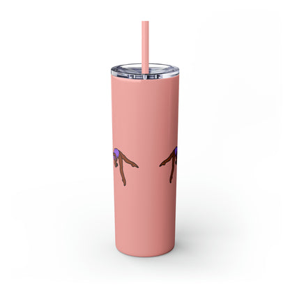 Gymnast Fuel Skinny Tumbler with Straw, 20oz