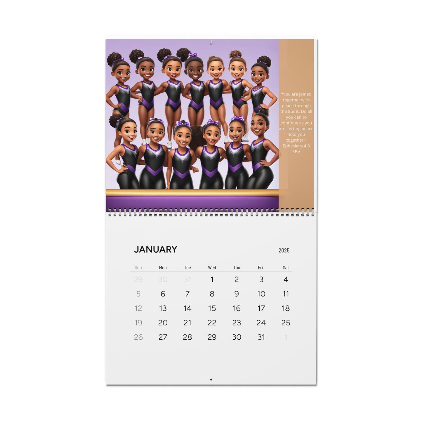 2025 Inspirational Calendar for young girls of color