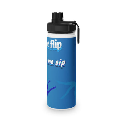 Sip and Flip Stainless Steel Water Bottle, Sports Lid