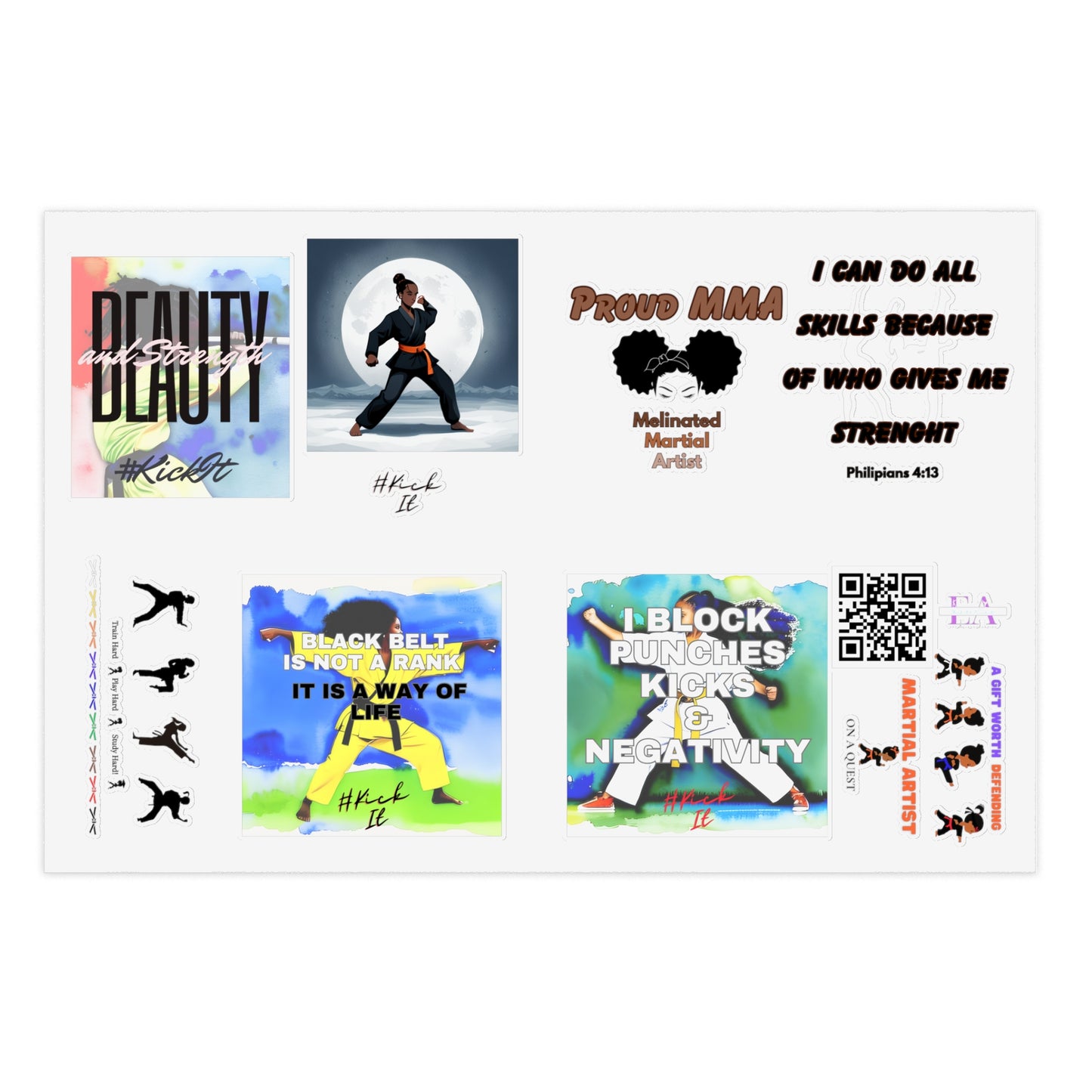 E & A Karate Sticker Sheets