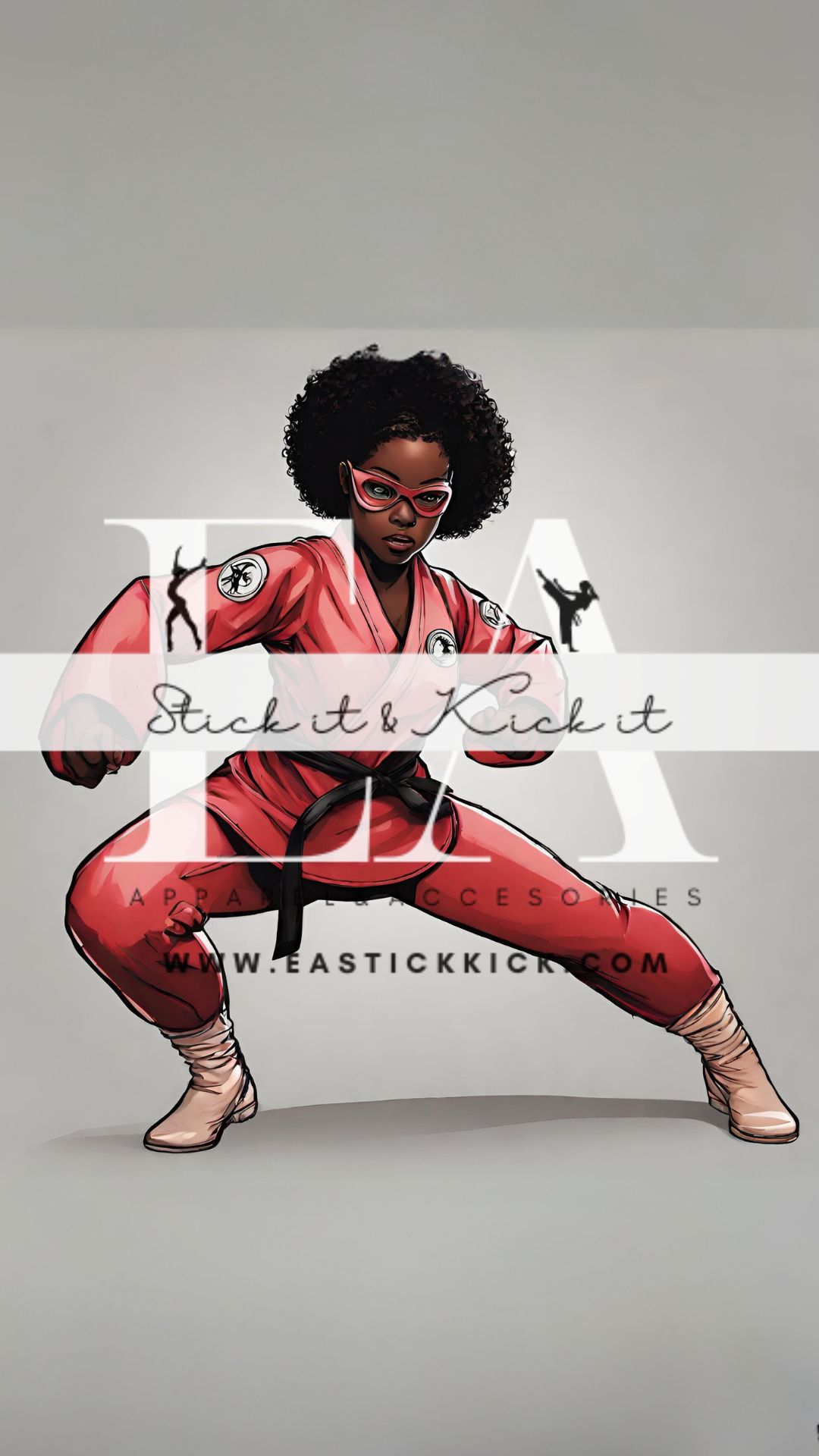 Super Hero Martial Arts Girl Phone Wallpaper ( Instant Download)