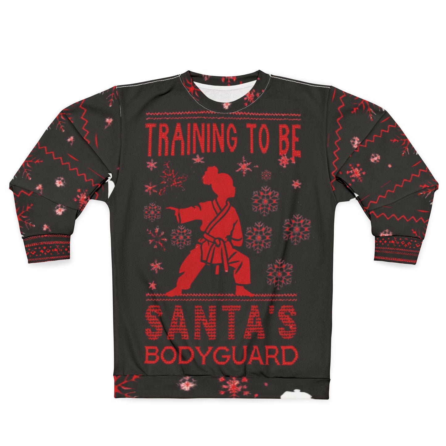 Santa’s Bodyguard Ugly Christmas Unisex Sweatshirt, Holiday Sweatshirt, Fitness Gift, Sweatshirt for Martial Arts Lovers, Cozy Winter Wear, Let's Get Kicking