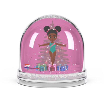 Gymnast Snow Globe – Pink Holiday Gymnastics Keepsake