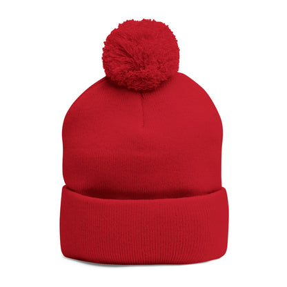 Gymnast Embroidered (Personalized) Pom-Pom Knit Beanie – Warm Cuffed Winter Hat for Gymnasts & Fans