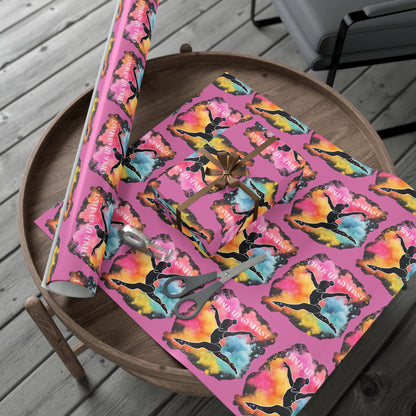 Chalk-Lit Gymnast Gift Wrap Papers