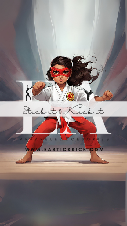 Super Hero Martial Arts Girl Phone Wallpaper ( Instant Download)