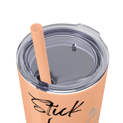 Anti-Bullying Skinny Tumbler with Straw, 20oz