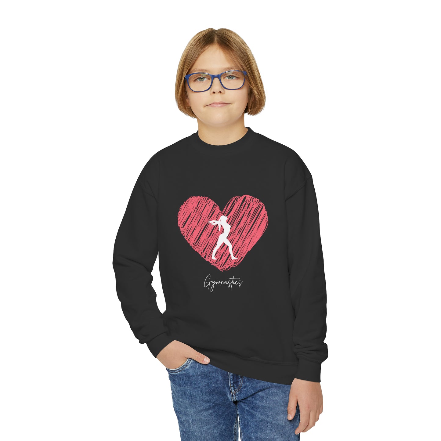 Love Gymnastics Youth Crewneck Sweatshirt