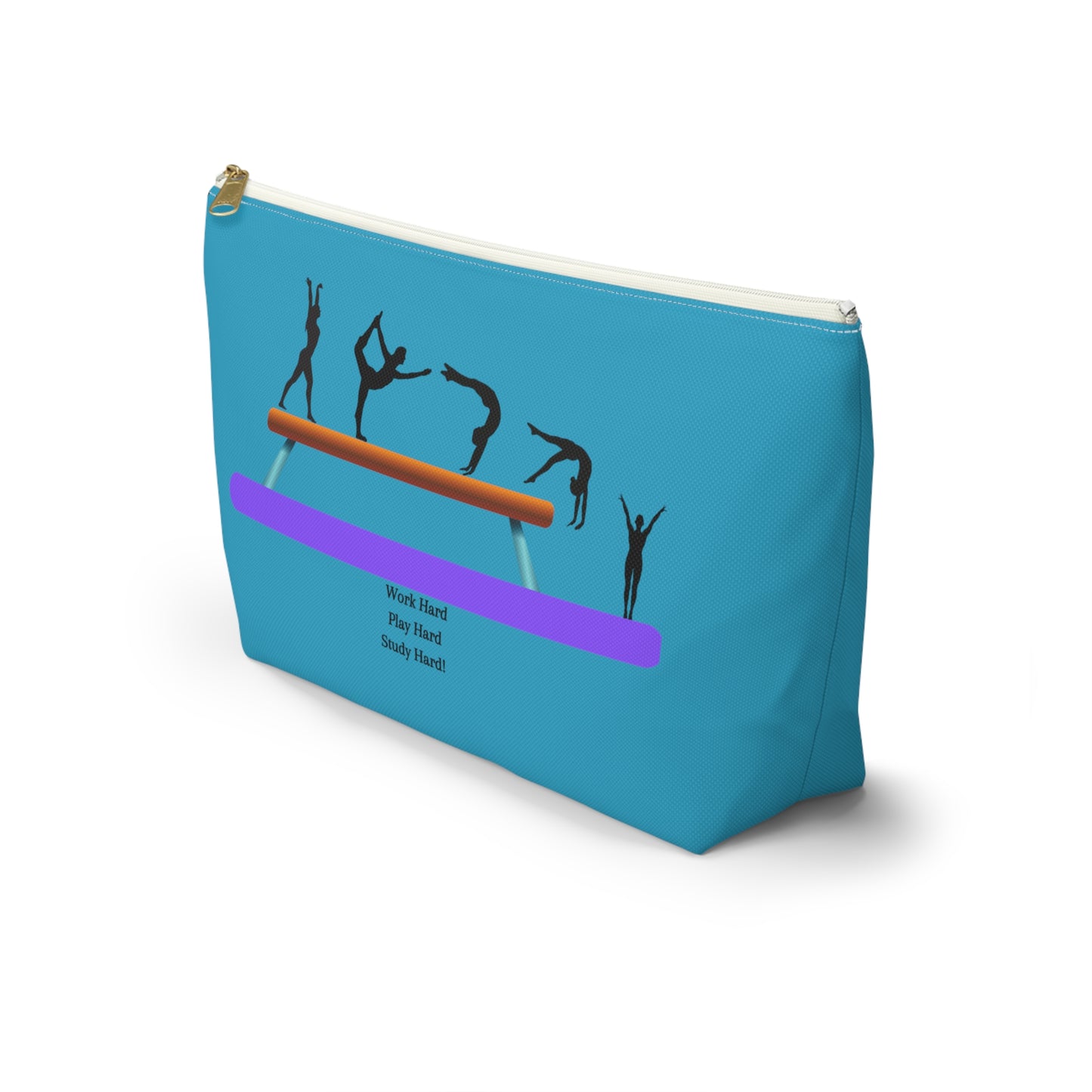 Gymnast Study Hard Pencil / Accessory Pouch w T-bottom