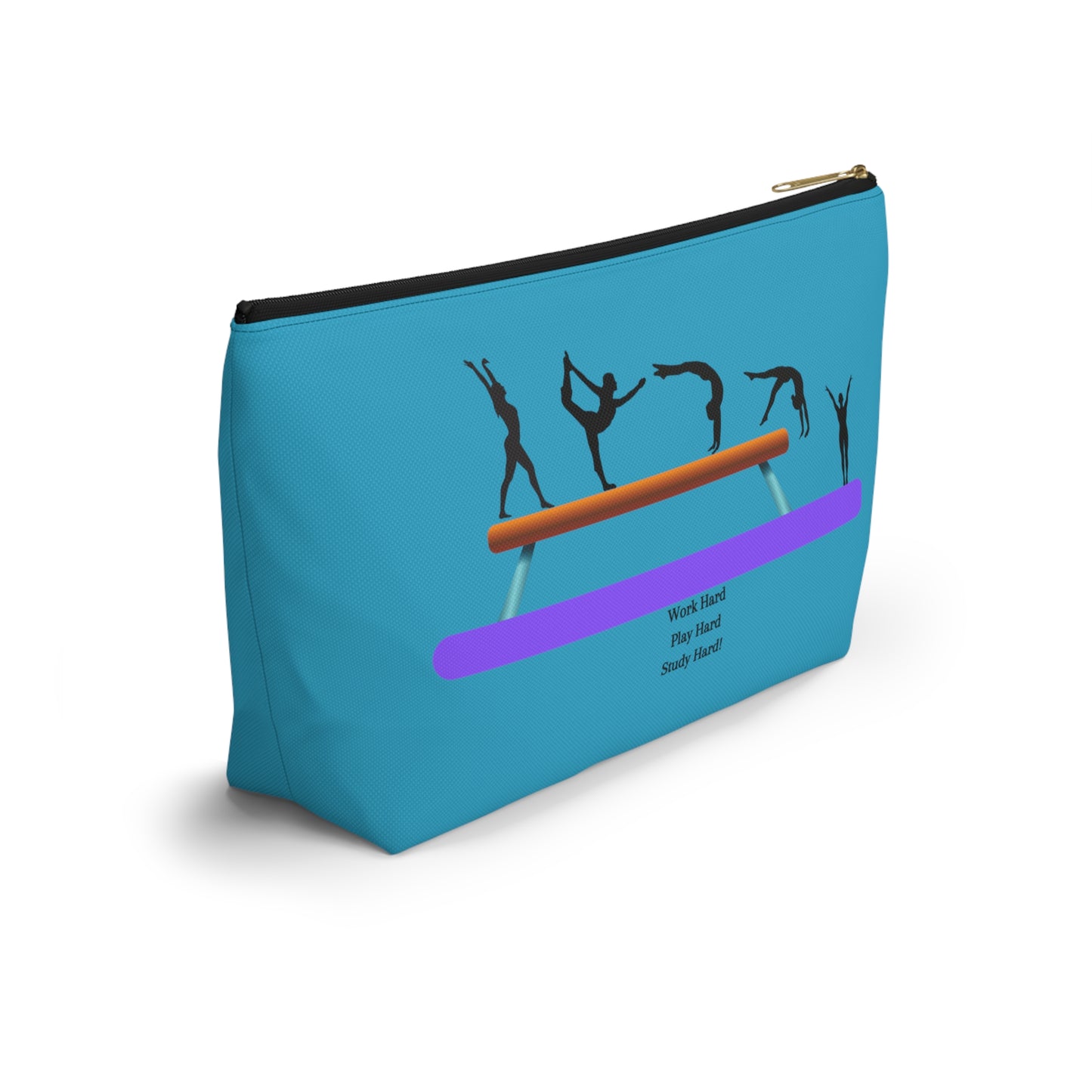 Gymnast Study Hard Pencil / Accessory Pouch w T-bottom