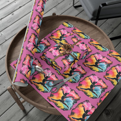 Chalk-Lit Gymnast Gift Wrap Papers
