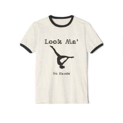 Look Ma Teenager/Adult Unisex Cotton Ringer T-Shirt