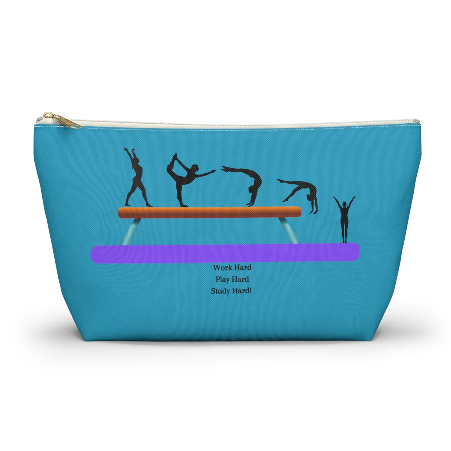 Gymnast Study Hard Pencil / Accessory Pouch w T-bottom
