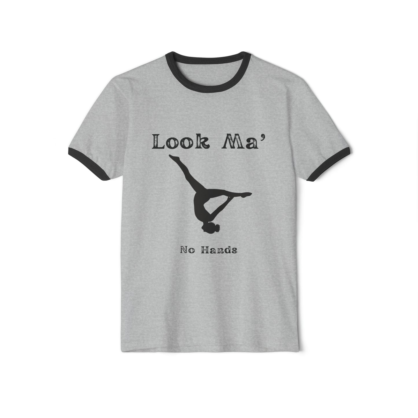 Look Ma Teenager/Adult Unisex Cotton Ringer T-Shirt