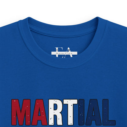 Kids Martial Artist T‑Shirt America 250 – Patriotic Belt Graphic