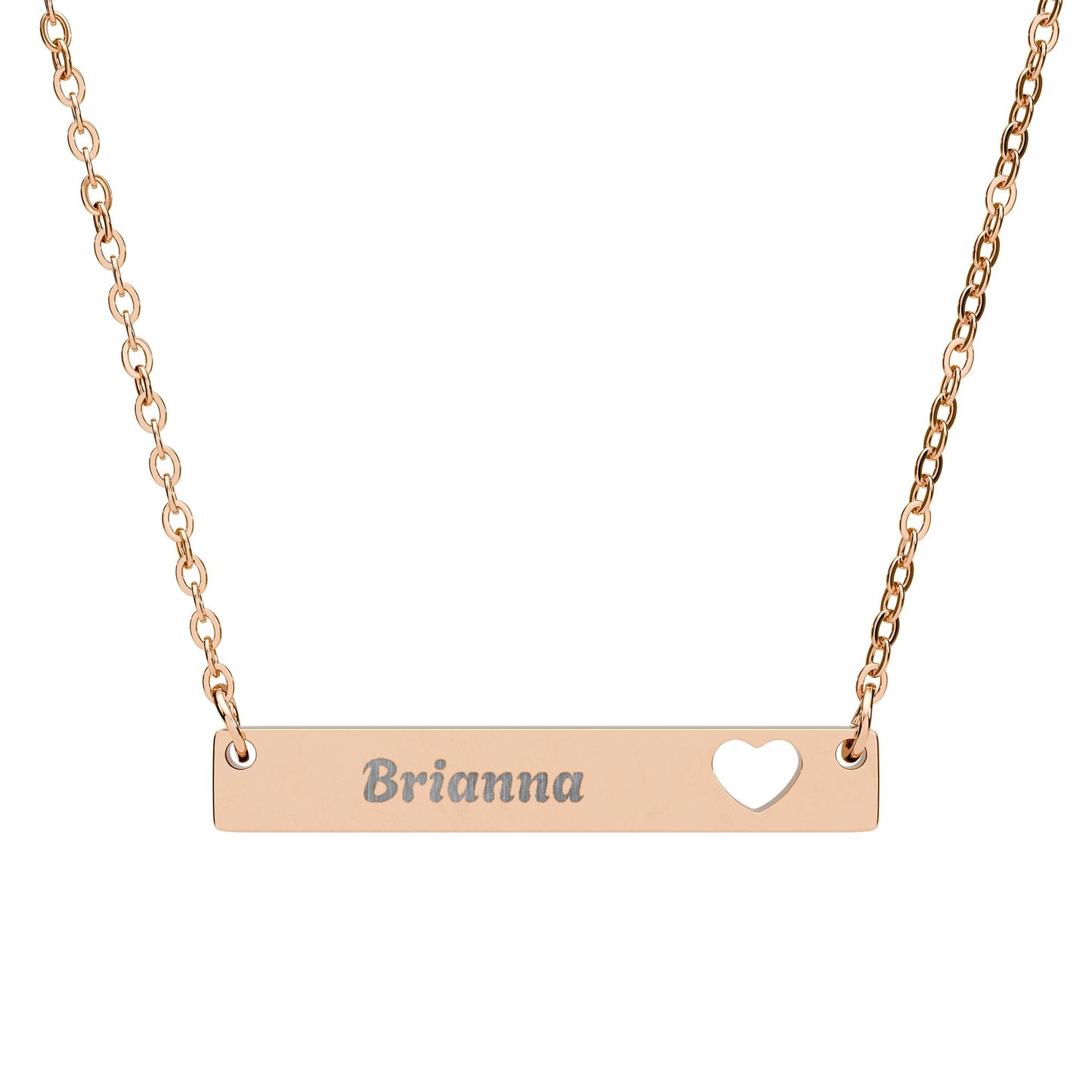 Personalized Engravable Cutout Heart Bar Necklace
