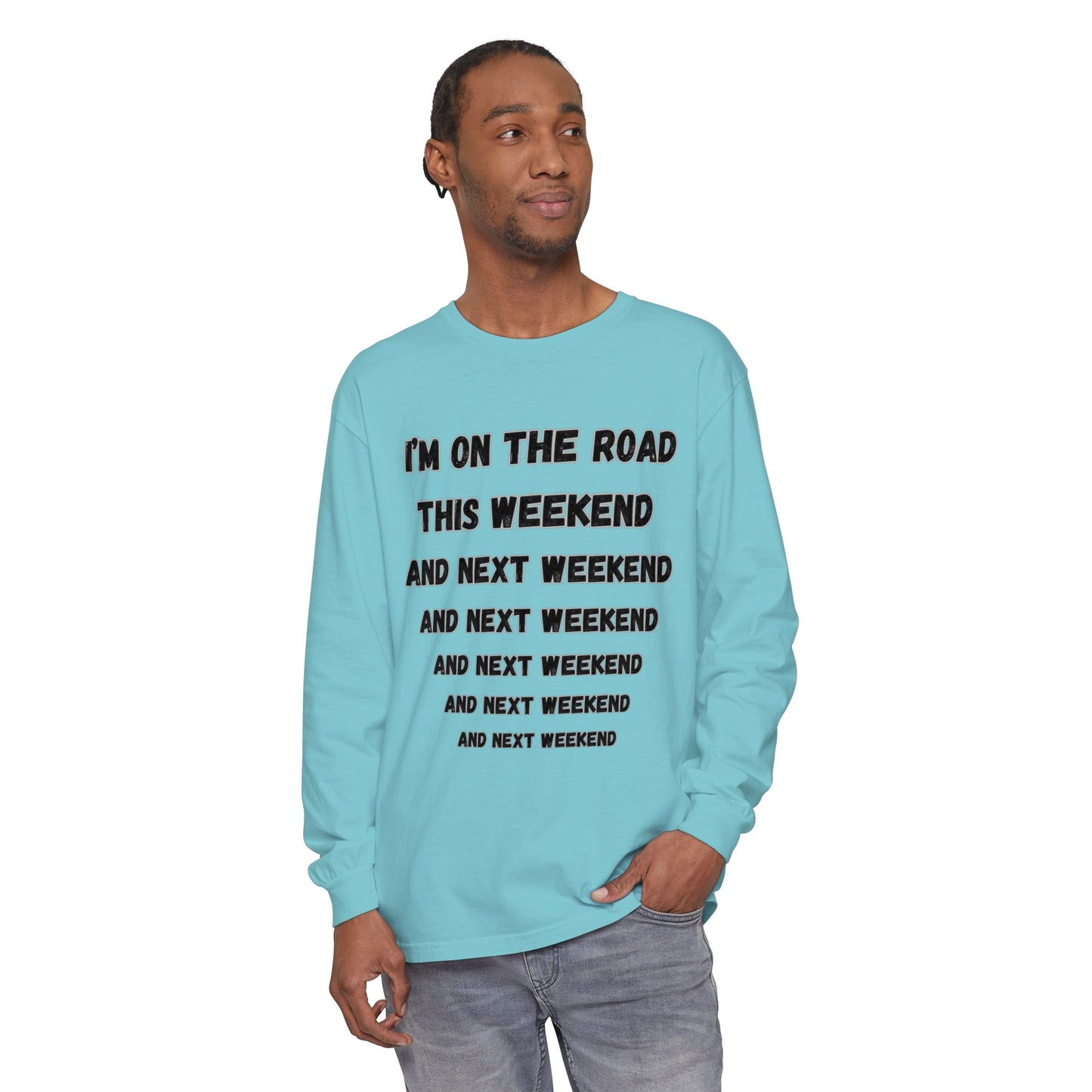 On The Road Unisex Garment-dyed Long Sleeve T-Shirt