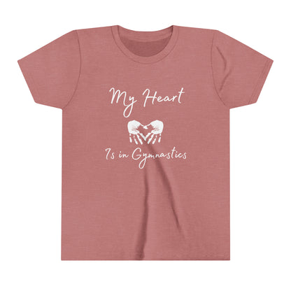 Youth Gymnastics in My Heart Short Sleeve Tee