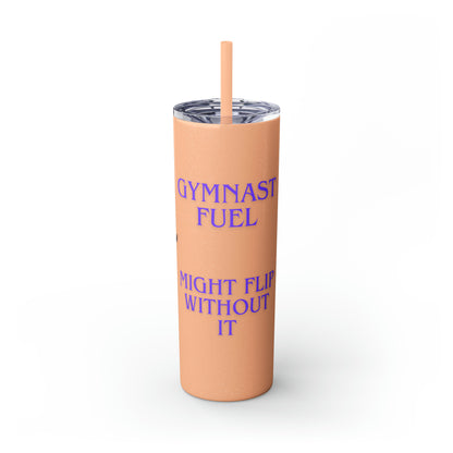 Gymnast Fuel Skinny Tumbler with Straw, 20oz