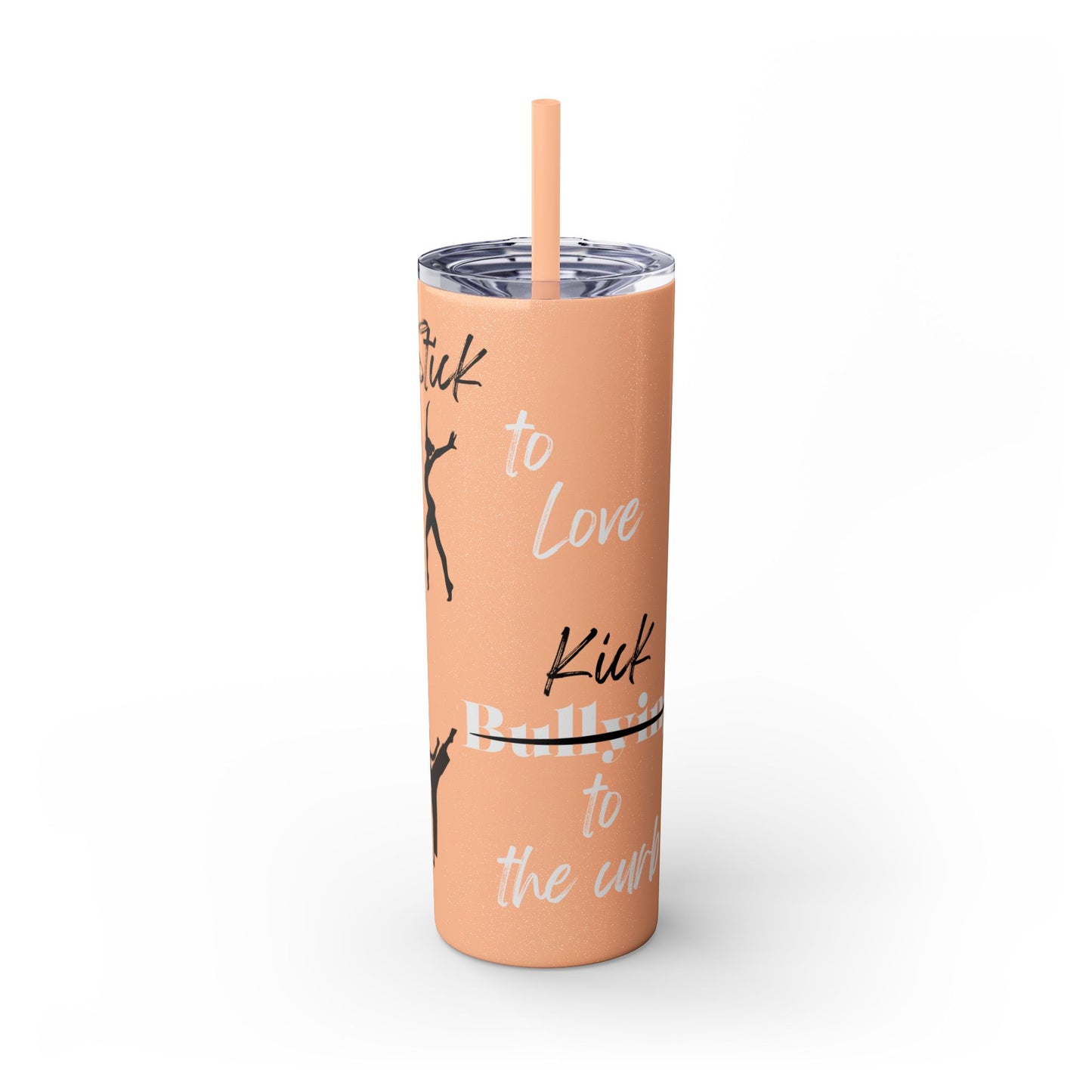 Anti-Bullying Skinny Tumbler with Straw, 20oz