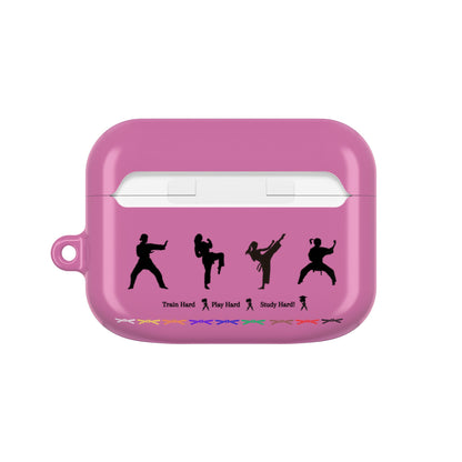 Karate Kid AirPod Case - Train Hard, Play Hard, Study Hard - Cute Pink Protective Cover