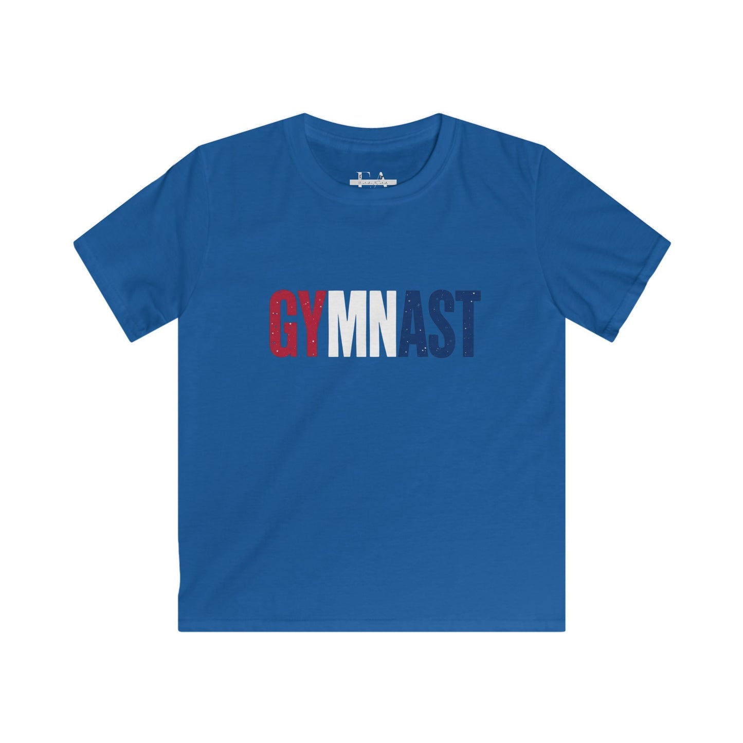 USA Gymnast T‑Shirt — Celebrate 250 Red & Blue Distressed Graphic Tee for Young Gymnasts